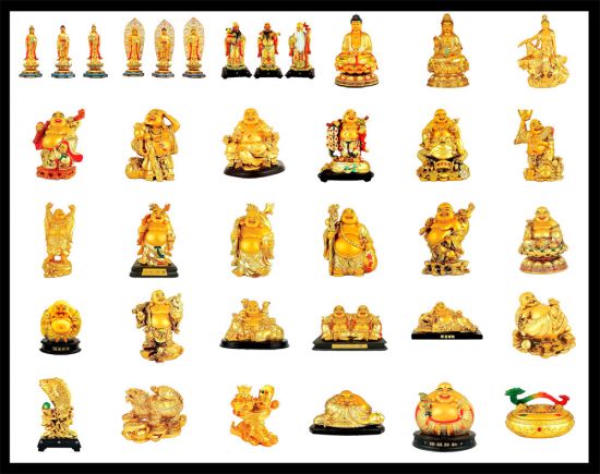 Vật liệu bức tượng Phật bằng vàng Lohan PSD lớp