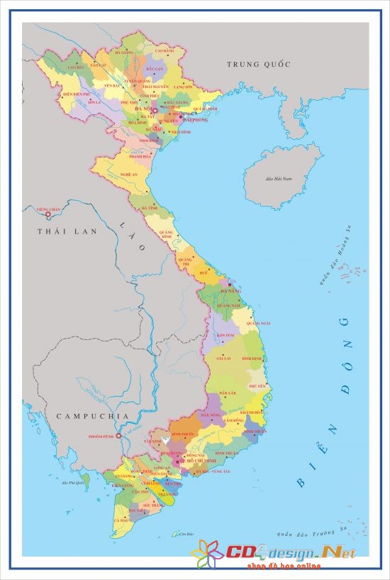 Vector bản đồ 62 tỉnh Việt nam