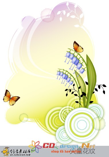 Background vector hoa huệ bướm đậu
