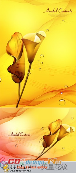 Vector background hoa ly màu vàng