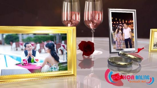 Mẫu đầu băng cưới hoa hồng cho premiere full HD | Project đám cưới full HD Premiere