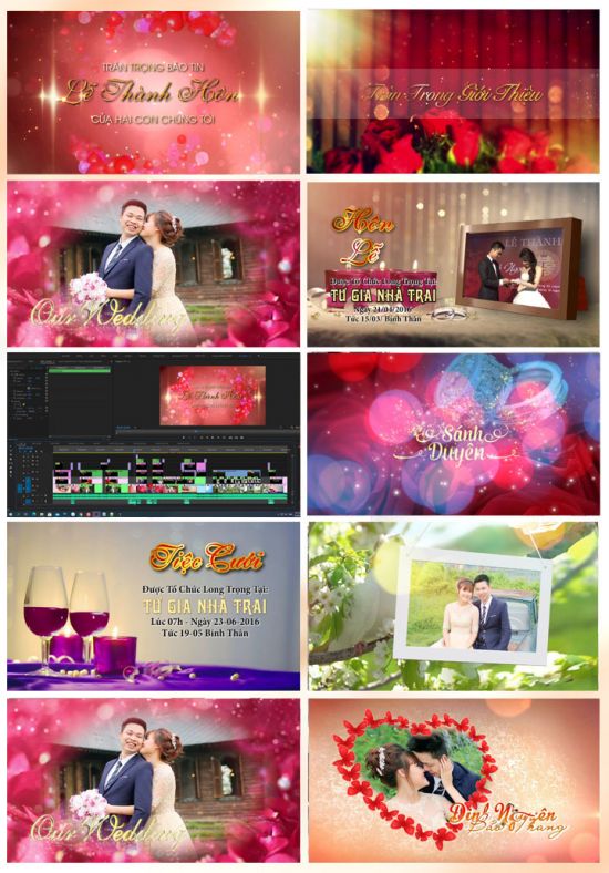 Mẫu Đầu Băng Wedding FULL HD | Project Đám Cưới Cho Premiere Vol 7