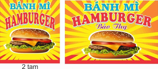 Vector quảng cáo bánh mỳ | Share Bảng hiệu Bánh Mì Hamburger