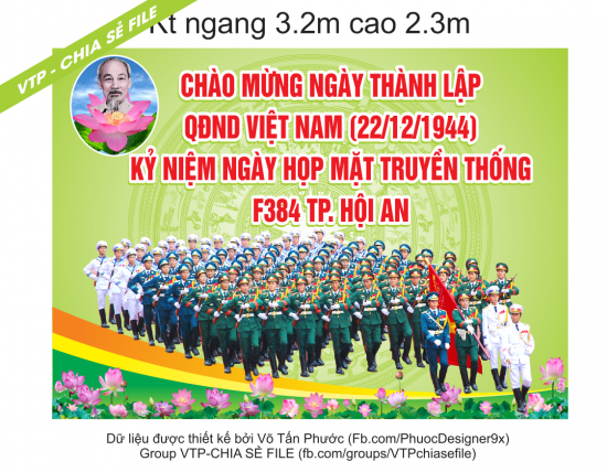 Backdrop phông chào mừng thành lập quân đội Việt Nam