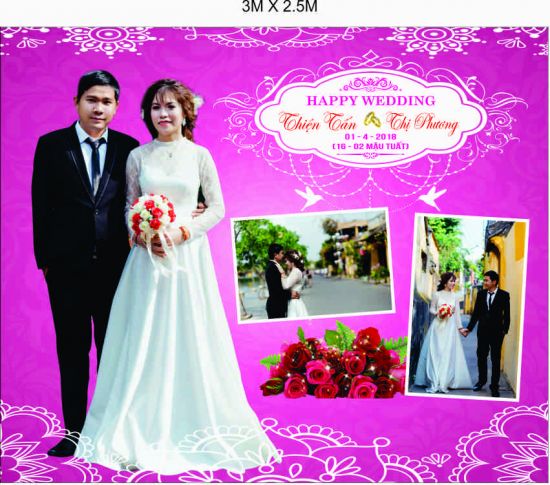 Backdrop mẫu thiết kế phông cưới #1 | Corel 12