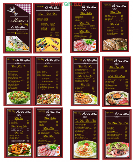 Chia sẻ vector mẫu menu nhà hàng cho anh em thiêt kế