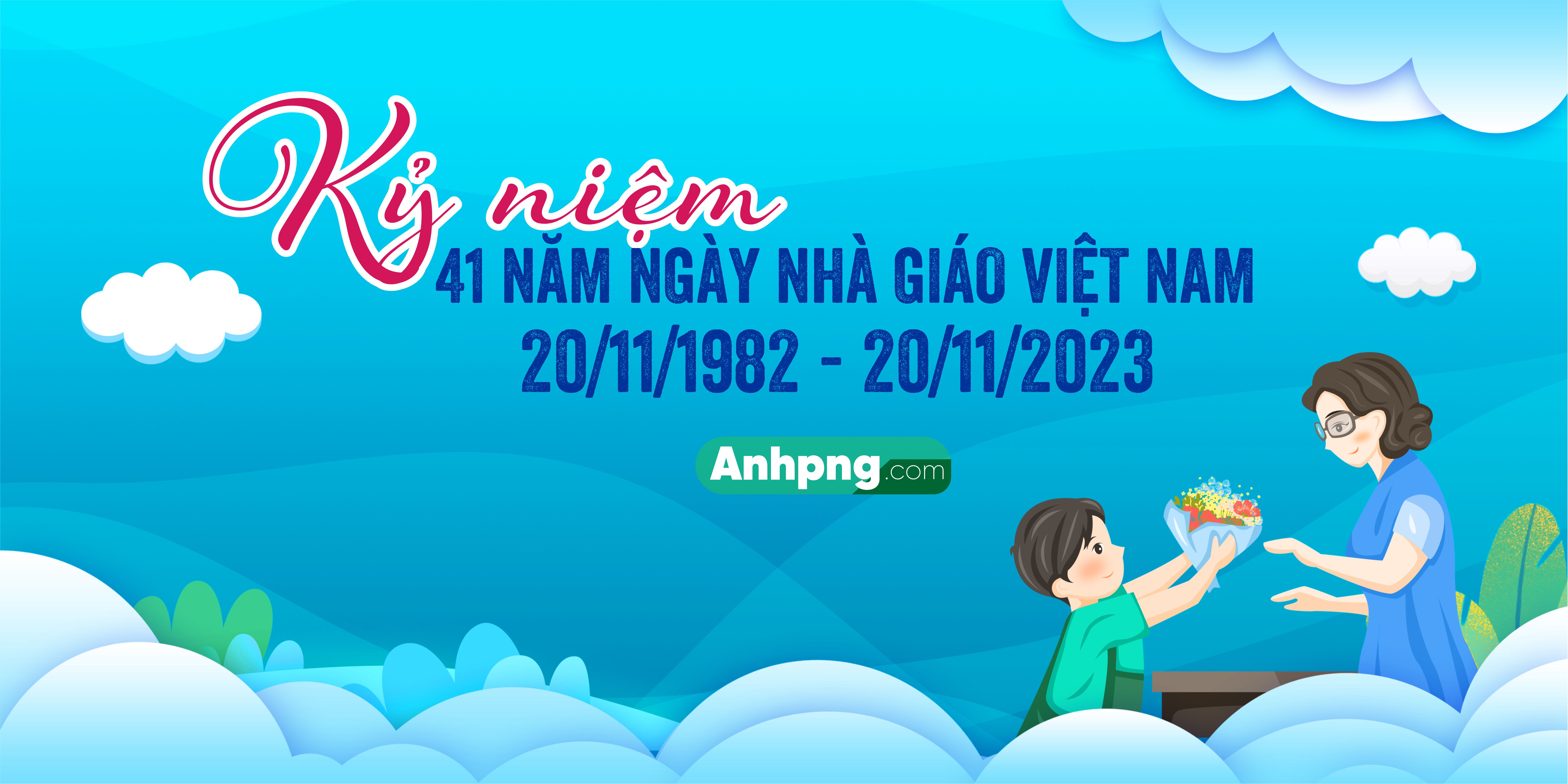 Market kỷ niệm ngày nhà giáo Việt Nam 20/11 | Backdrop Chào mừng ngày nhà giáo Việt Nam #4